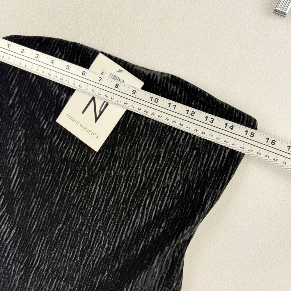NAKED WARDROBE Velvet Sculpt Tube Bodysuit Size M Womens Black NW-B3278-VE NEW‎ - Picture 6 of 7